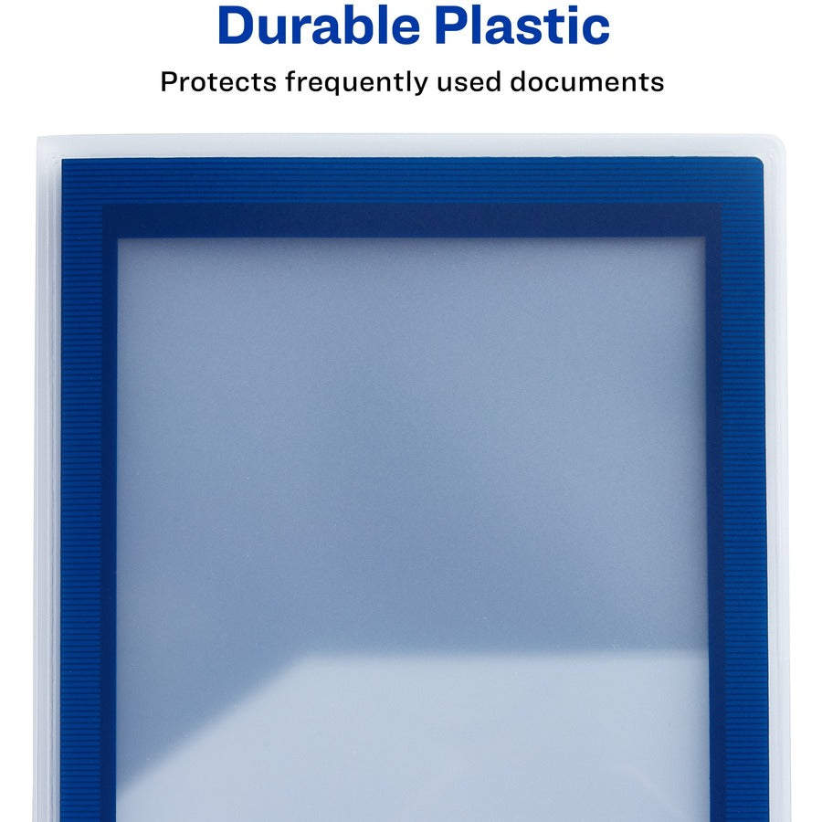 8 1/2" x 11" - 150 Sheets Capacity - 6 Internal Pocket(s) - Polypropylene - Navy Blue - Non-stick, CD Holder, Durable - 1 Each