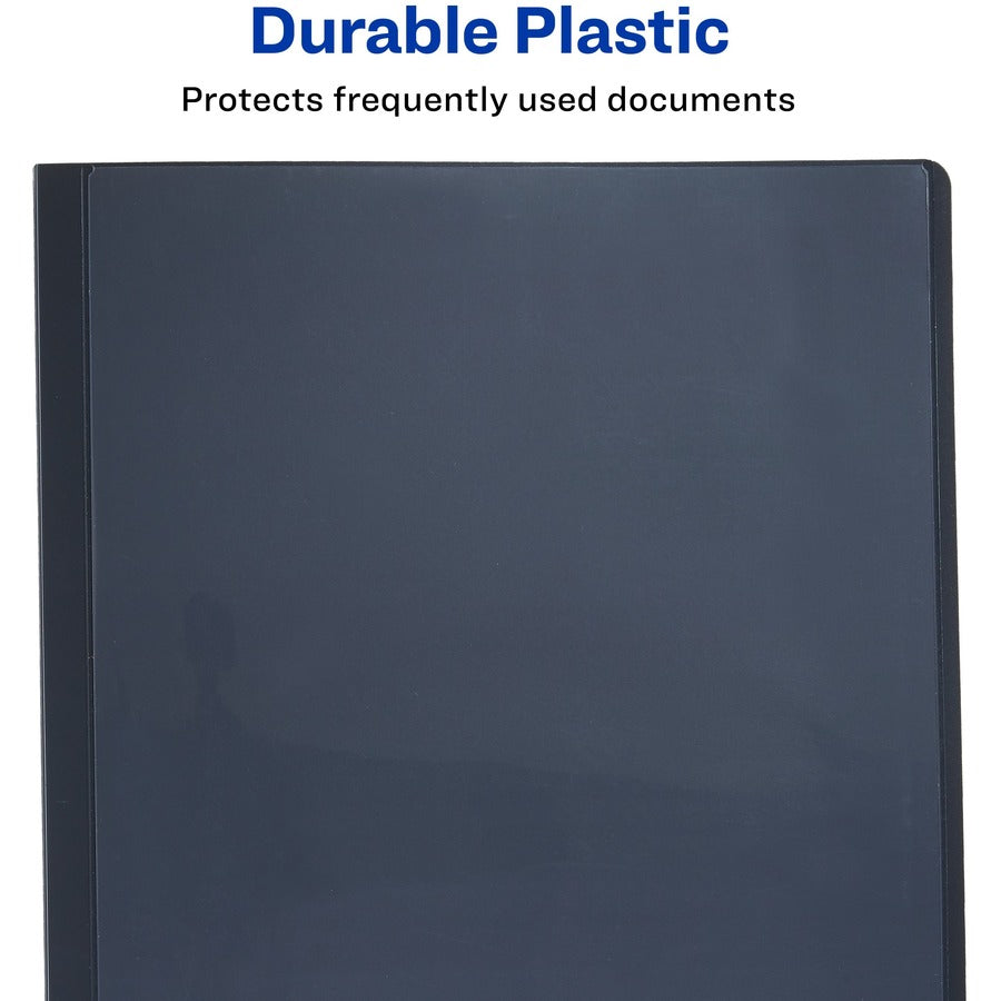 Avery&reg; Letter Report Cover - 1/2" Folder Capacity - 8 1/2" x 11" - 50 Sheets Capacity - 3 Fastener(s) - Polypropylene - Clear, Gray - Clear Overlay, Lay Flat, Non-stick, Durable - 1 Each