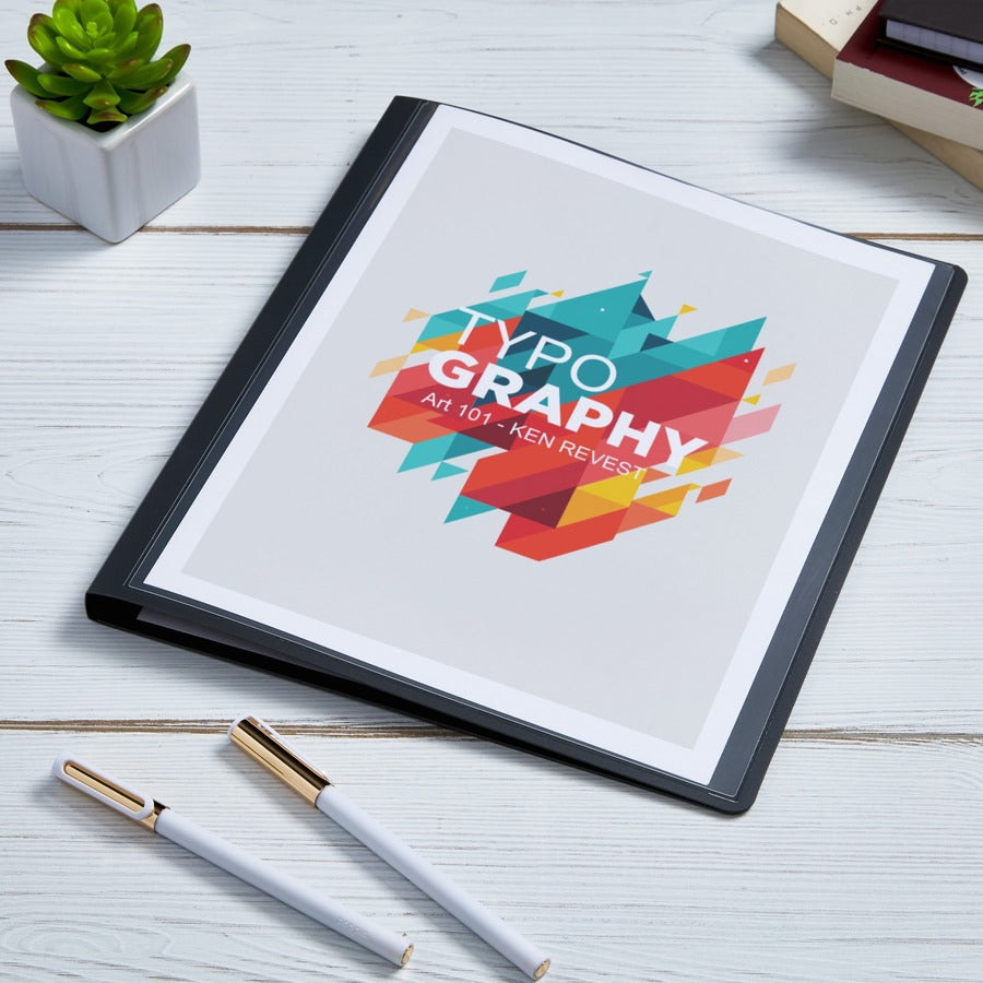 Avery&reg; Letter Report Cover - 1/2" Folder Capacity - 8 1/2" x 11" - 50 Sheets Capacity - 3 Fastener(s) - Polypropylene - Clear, Gray - Clear Overlay, Lay Flat, Non-stick, Durable - 1 Each