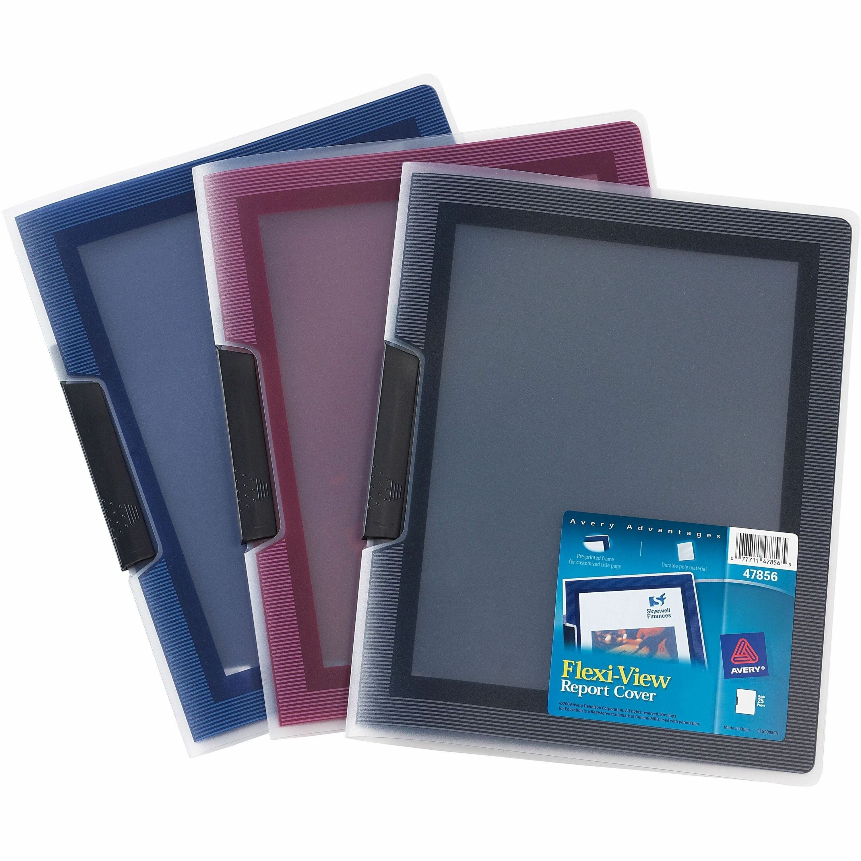 8 1/2" x 11" - 25 Sheets Capacity - Polypropylene - Assorted - 0% Recycled - 24 / Box