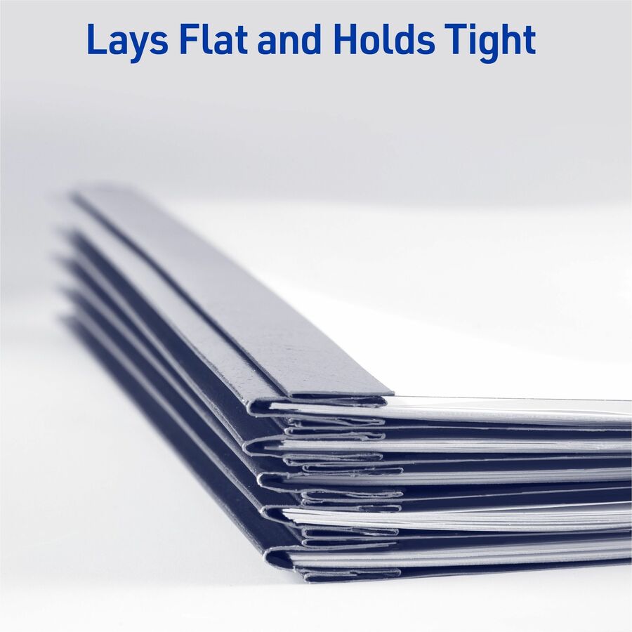 Avery&reg; Letter Report Cover - 8 1/2" x 11" - 20 Sheets Capacity - 3 x Double Prong Fastener(s) - 1/2" for Folder - Metal, Polypropylene - Dark Blue - 0% Recycled - 25 / Box