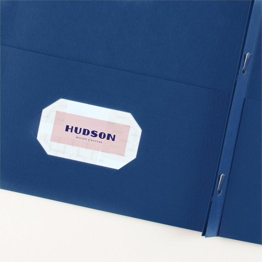Avery&reg; Letter Report Cover - 8 1/2" x 11" - 70 Sheets Capacity - 3 x 3-prong Fastener Fastener(s) - 1/2" for Folder - 2 Internal Pocket(s) - Paper - Dark Blue - 0% Recycled - 25 / Box