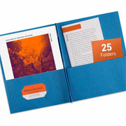 Avery&reg; Letter Report Cover - 8 1/2" x 11" - 70 Sheets Capacity - 3 x 3-prong Fastener Fastener(s) - 1/2" for Folder - 2 Internal Pocket(s) - Paper - Light Blue - 0% Recycled - 25 / Box