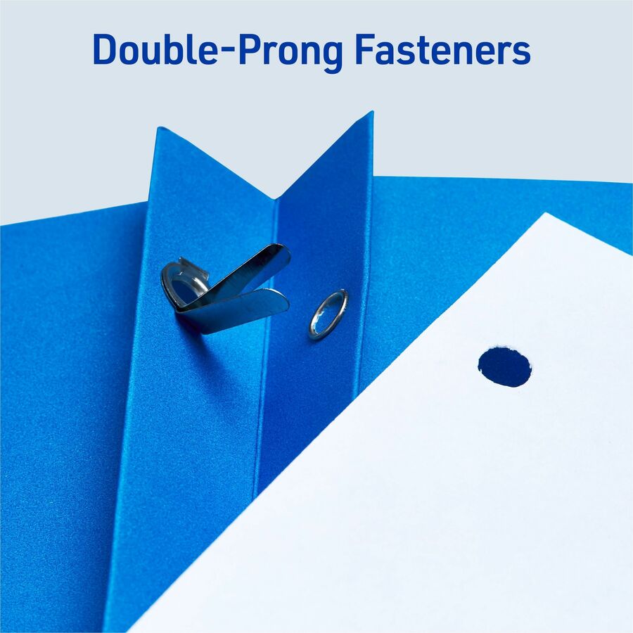Avery&reg; Letter Report Cover - 8 1/2" x 11" - 70 Sheets Capacity - 3 x 3-prong Fastener Fastener(s) - 1/2" for Folder - 2 Internal Pocket(s) - Paper - Light Blue - 0% Recycled - 25 / Box