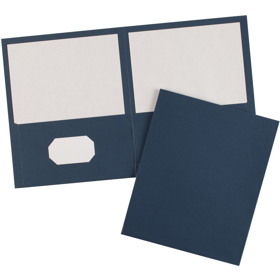 Avery&reg; Letter Pocket Folder - 8 1/2" x 11" - 40 Sheets Capacity - 2 Internal Pocket(s) - Paper - Dark Blue - 0% Recycled - 25 / Box
