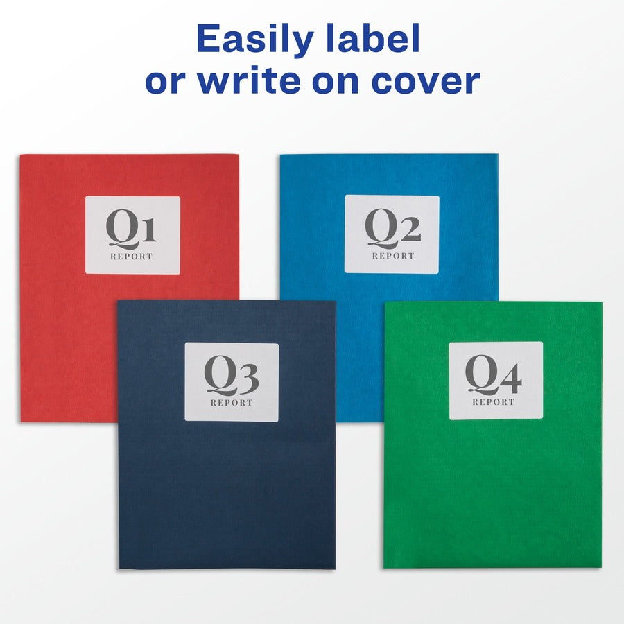 Avery&reg; Letter Pocket Folder - 8 1/2" x 11" - 40 Sheets Capacity - 2 Internal Pocket(s) - Paper - Dark Blue - 0% Recycled - 25 / Box