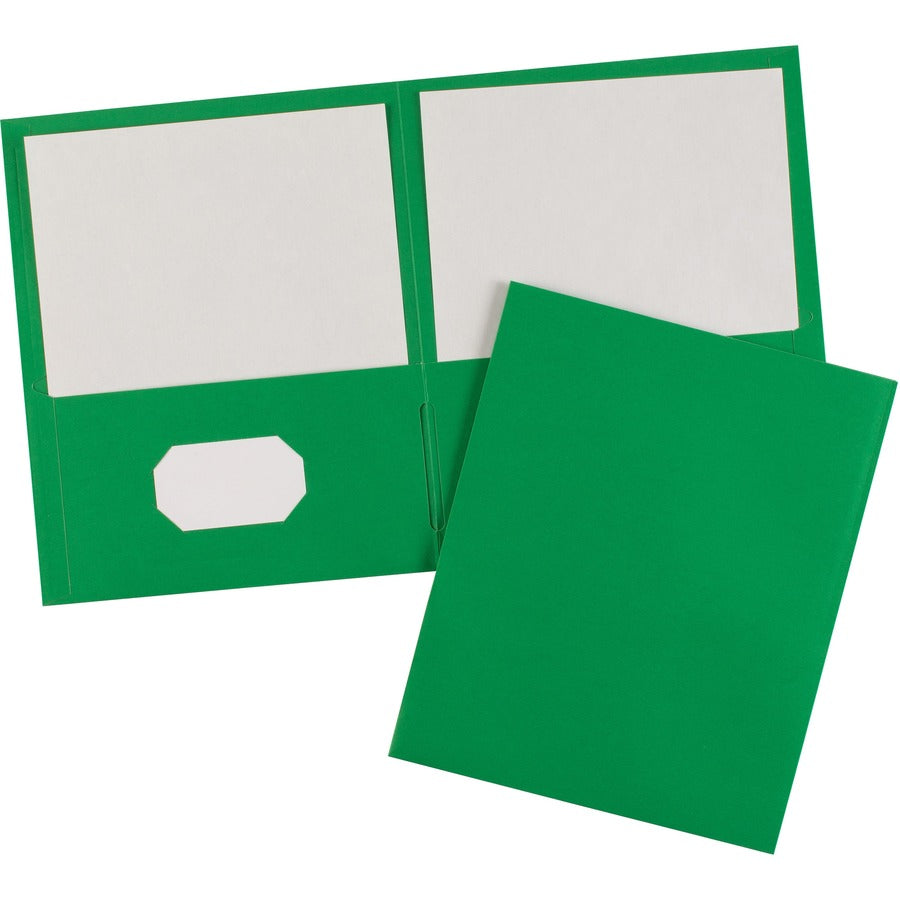 Avery&reg; Letter Pocket Folder - 8 1/2" x 11" - 40 Sheets Capacity - 2 Internal Pocket(s) - Paper - Green - 0% Recycled - 25 / Box