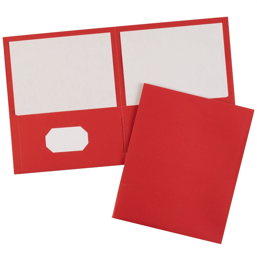Avery&reg; Letter Pocket Folder - 8 1/2" x 11" - 40 Sheets Capacity - 2 Internal Pocket(s) - Paper - Red - 0% Recycled - 25 / Box