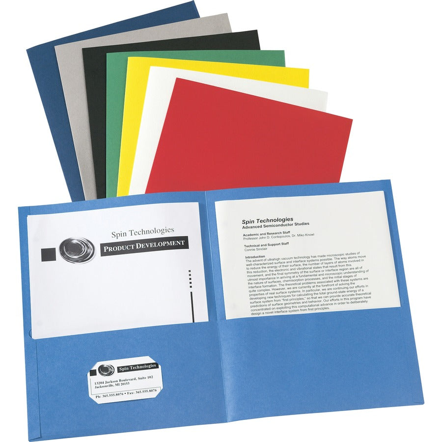 Avery&reg; Letter Pocket Folder - 8 1/2" x 11" - 40 Sheets Capacity - 2 Internal Pocket(s) - Paper - White - 0% Recycled - 25 / Box