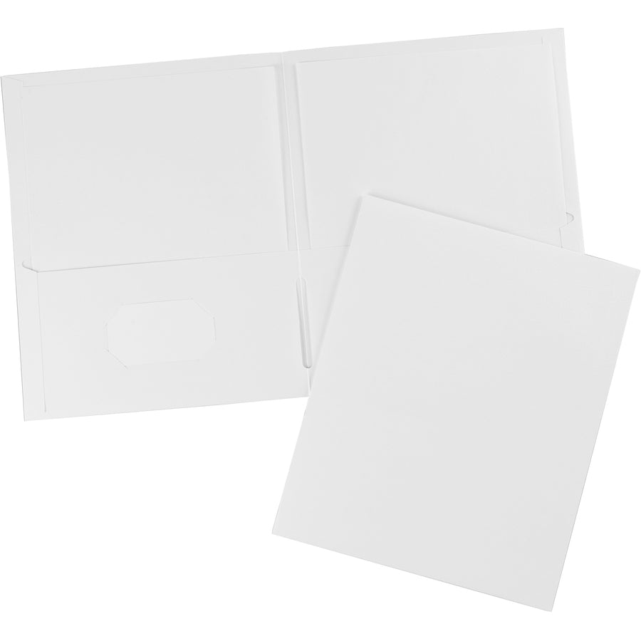 Avery&reg; Letter Pocket Folder - 8 1/2" x 11" - 40 Sheets Capacity - 2 Internal Pocket(s) - Paper - White - 0% Recycled - 25 / Box
