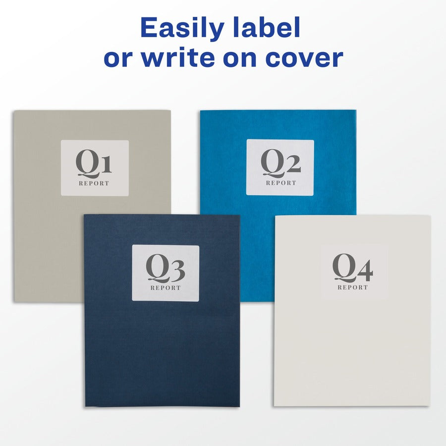 Avery&reg; Letter Pocket Folder - 8 1/2" x 11" - 40 Sheets Capacity - 2 Internal Pocket(s) - Paper - White - 0% Recycled - 25 / Box