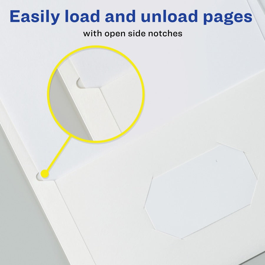 Avery&reg; Letter Pocket Folder - 8 1/2" x 11" - 40 Sheets Capacity - 2 Internal Pocket(s) - Paper - White - 0% Recycled - 25 / Box