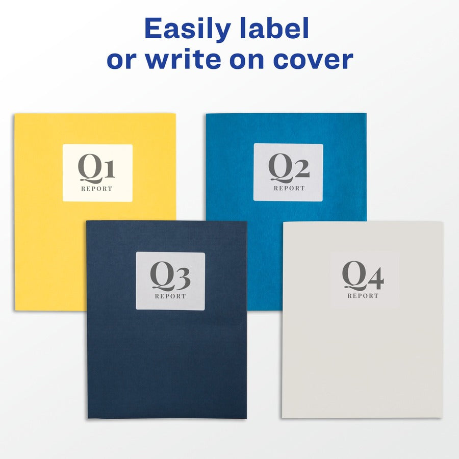 Avery&reg; Letter Pocket Folder - 8 1/2" x 11" - 40 Sheets Capacity - 2 Internal Pocket(s) - Paper - Yellow - 0% Recycled - 25 / Box