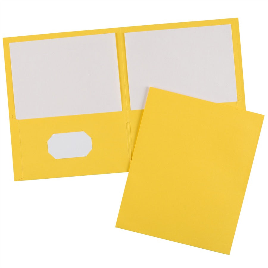 Avery&reg; Letter Pocket Folder - 8 1/2" x 11" - 40 Sheets Capacity - 2 Internal Pocket(s) - Paper - Yellow - 0% Recycled - 25 / Box