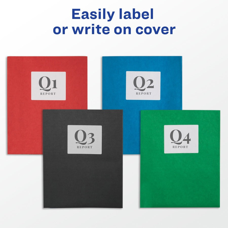 Avery&reg; Letter Pocket Folder - 8 1/2" x 11" - 40 Sheets Capacity - 2 Internal Pocket(s) - Paper - Assorted - 0% Recycled - 25 / Box