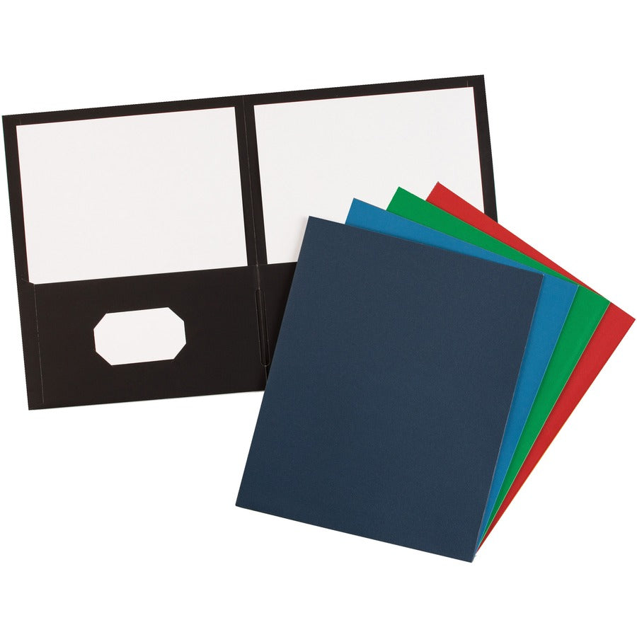 Avery&reg; Letter Pocket Folder - 8 1/2" x 11" - 40 Sheets Capacity - 2 Internal Pocket(s) - Paper - Assorted - 0% Recycled - 25 / Box
