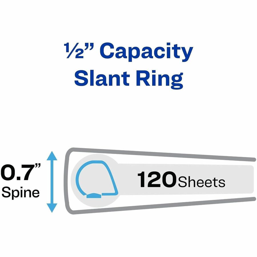 Avery&reg; Heavy-Duty Framed View 3 Ring Binder, 0.5" Slant Rings, 1 Navy Blue Binder (68051)