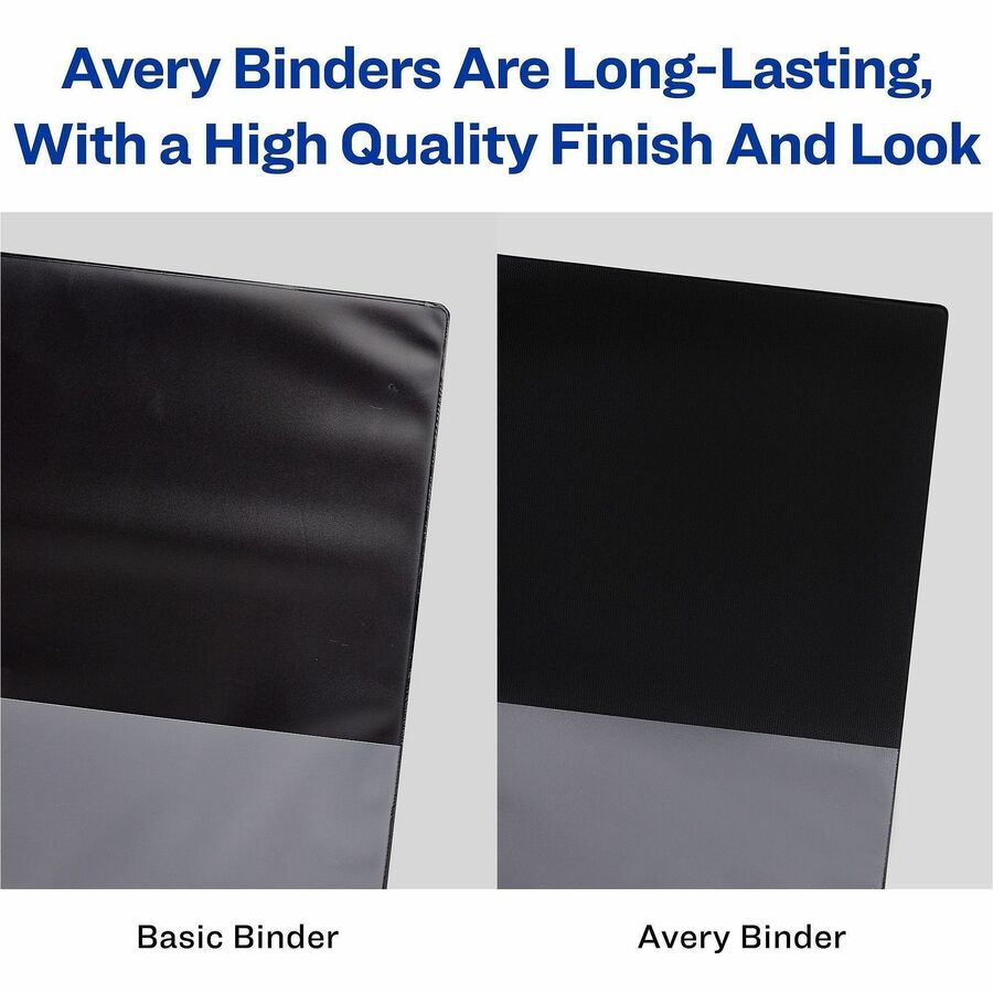 1/2" Binder Capacity - Letter - 8 1/2" x 11" Sheet Size - 135 Sheet Capacity - 135 Ring(s) - Fastener(s): Slant Ring - Pocket(s): 2 - Vinyl - Adhesive, Business Card Holder, Gap-free Ring, Heavy Duty, Pocket, Recyclable - 1 Each