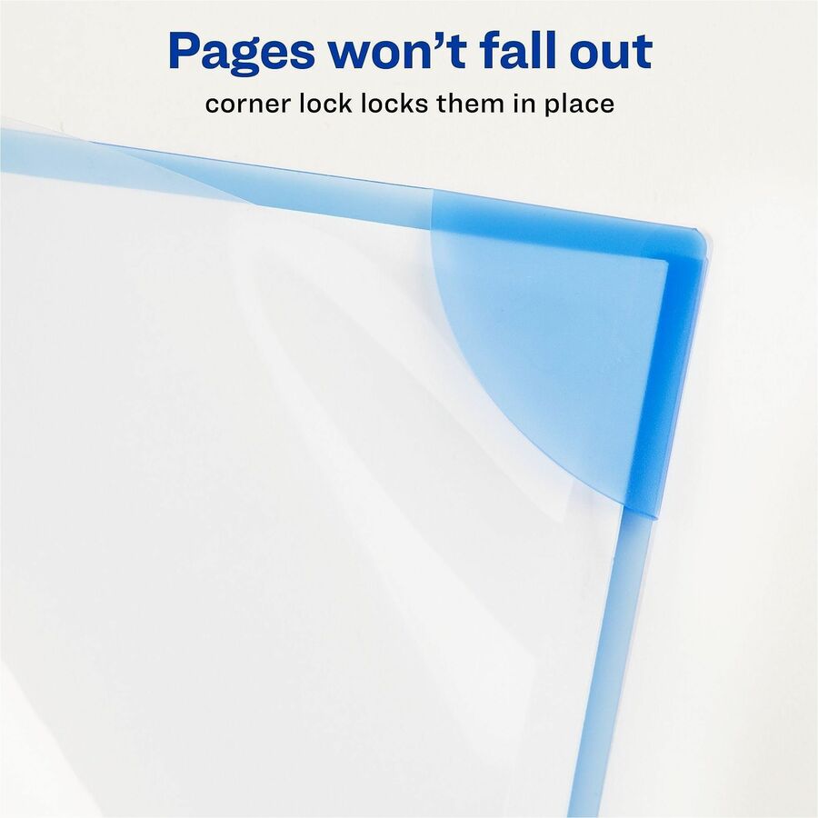 8 1/2" x 11" - 20 Sheets Capacity - Poly - Blue, Green, Purple - 0% Recycled - 6 / Pack