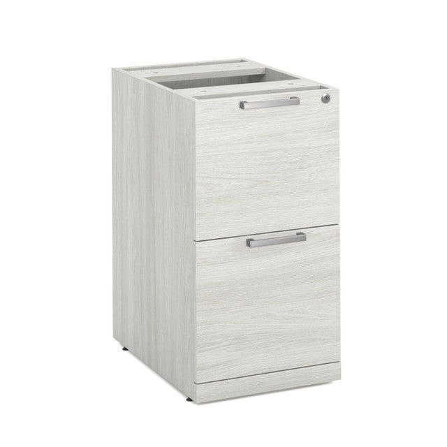 OfficeSource Laminate 2 Drawer Deluxe Full Pedestal - File/File - 22"D - Arcadia White