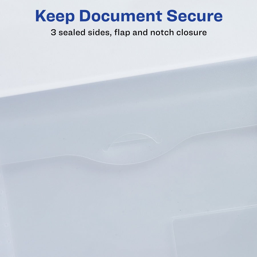 8 1/2" x 11" - 50 Sheets Capacity - 1 Front Pocket(s) - Poly - Clear - 0% Recycled - 12 / Box