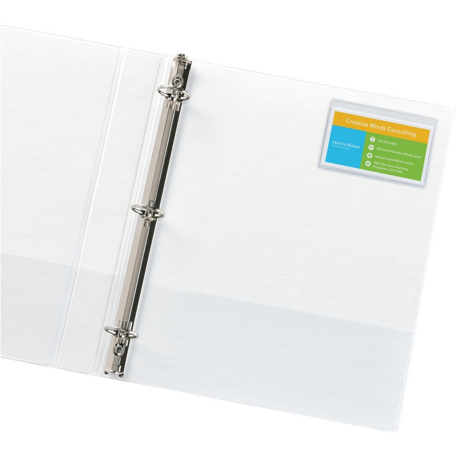 Support 3.50" x 2" Media - Vinyl - Clear - 10 / Pack