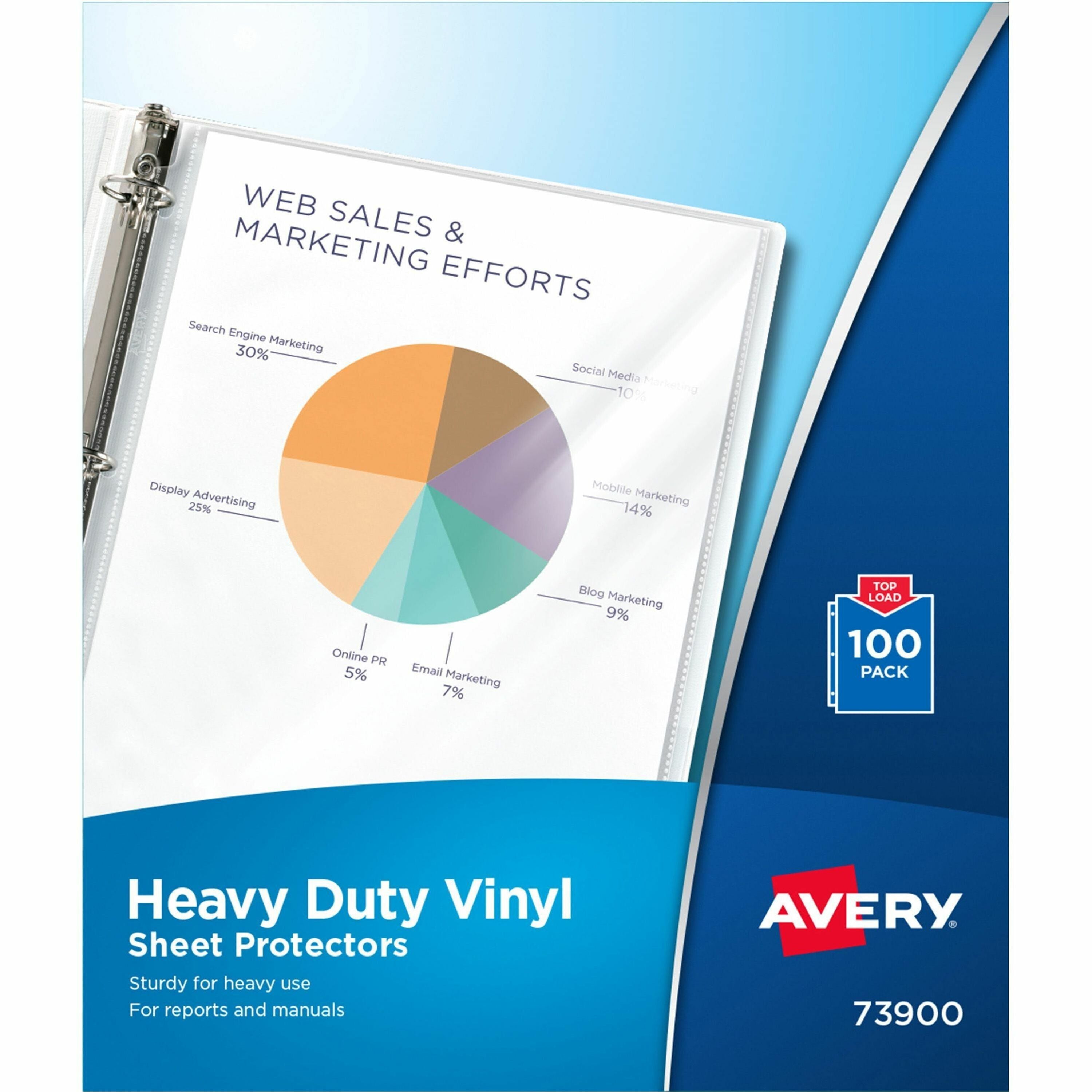 100 x Sheet Capacity - For Letter 8 1/2" x 11" Sheet - Clear - Vinyl - 100 / Box
