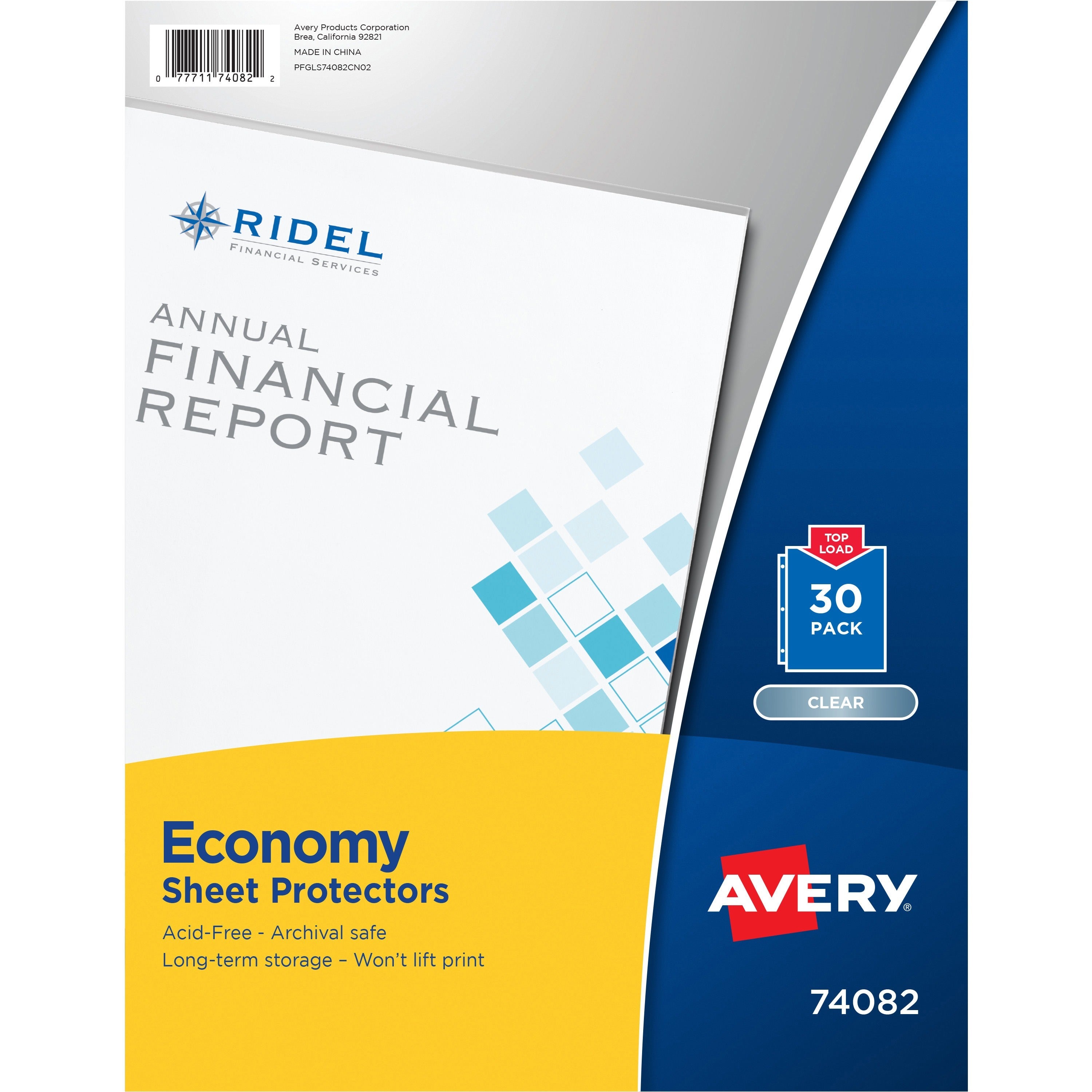 Avery&reg; Economy-Weight Sheet Protectors - For Letter 8 1/2" x 11" Sheet - Clear - Polypropylene - 1 Pack
