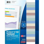 Avery&reg; Tabbed Sheet Protectors - For Letter 8 1/2" x 11" Sheet - Ring Binder - Clear - Polypropylene - 5 / Set