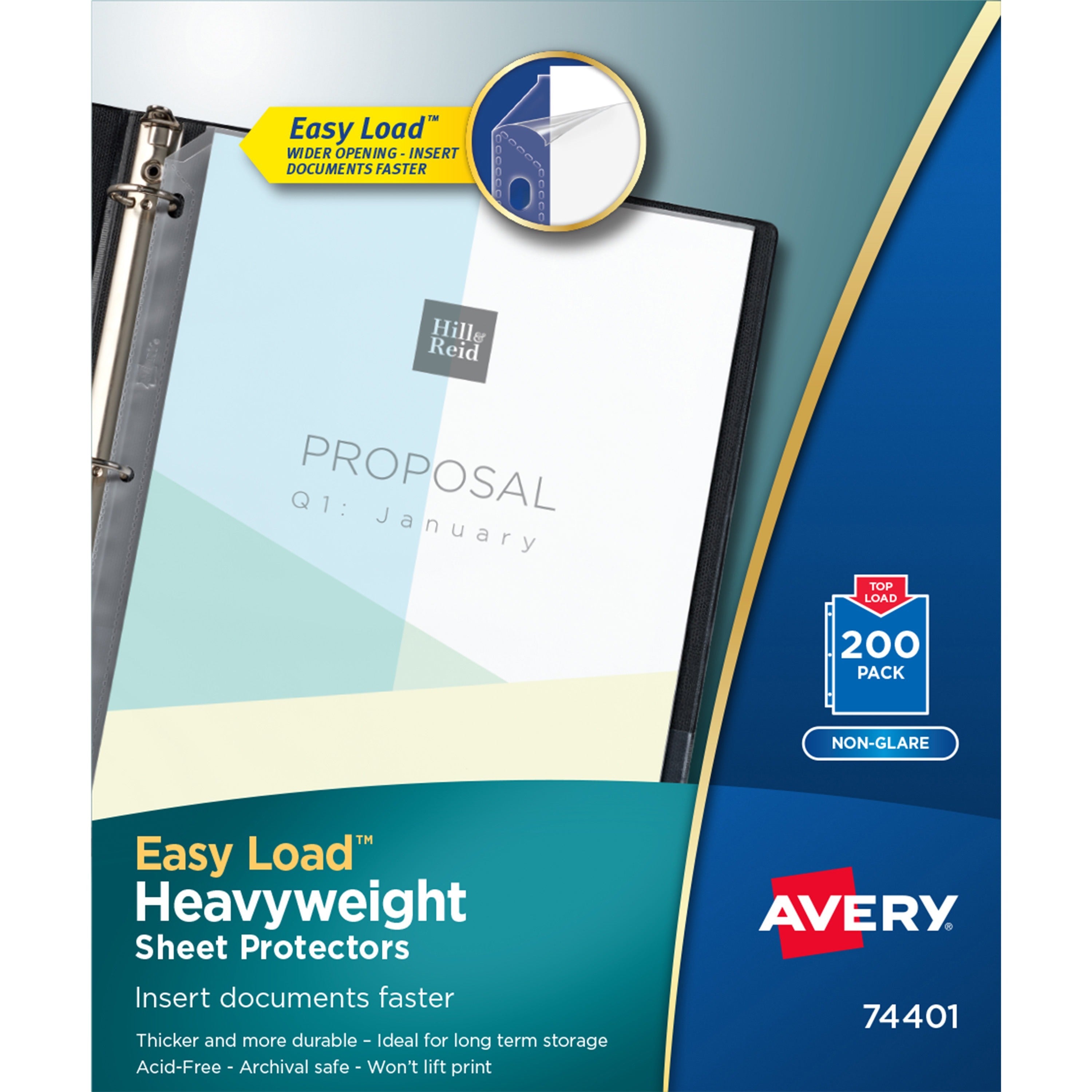 Avery&reg; Non-Glare Heavyweight Sheet Protectors - For Letter 8 1/2" x 11" Sheet - Clear - Polypropylene - 1 Box