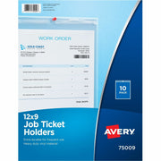 Avery&reg; Vinyl File Pocket - 9" x 12" - Vinyl - Clear - Punched, Heavyweight - 10 / Pack