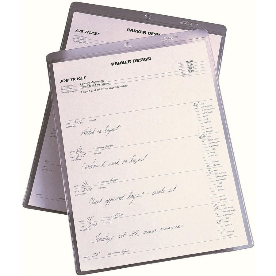 Avery&reg; Vinyl File Pocket - 9" x 12" - Vinyl - Clear - Punched, Heavyweight - 10 / Pack