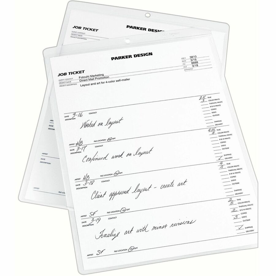 Avery&reg; Vinyl File Pocket - 9" x 12" - Vinyl - Clear - Punched, Heavyweight - 10 / Pack