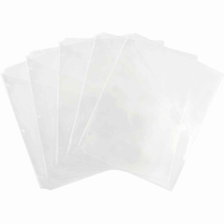 8 1/2" x 11" - 20 Sheets Capacity - 3 Pocket(s) - Polypropylene, Plastic - Clear - 0% Recycled - 5 / Pack