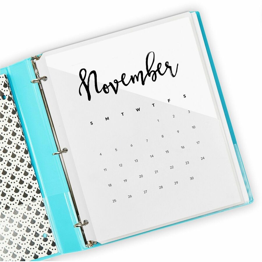 8 1/2" x 11" - 20 Sheets Capacity - 3 Pocket(s) - Polypropylene, Plastic - Clear - 0% Recycled - 5 / Pack
