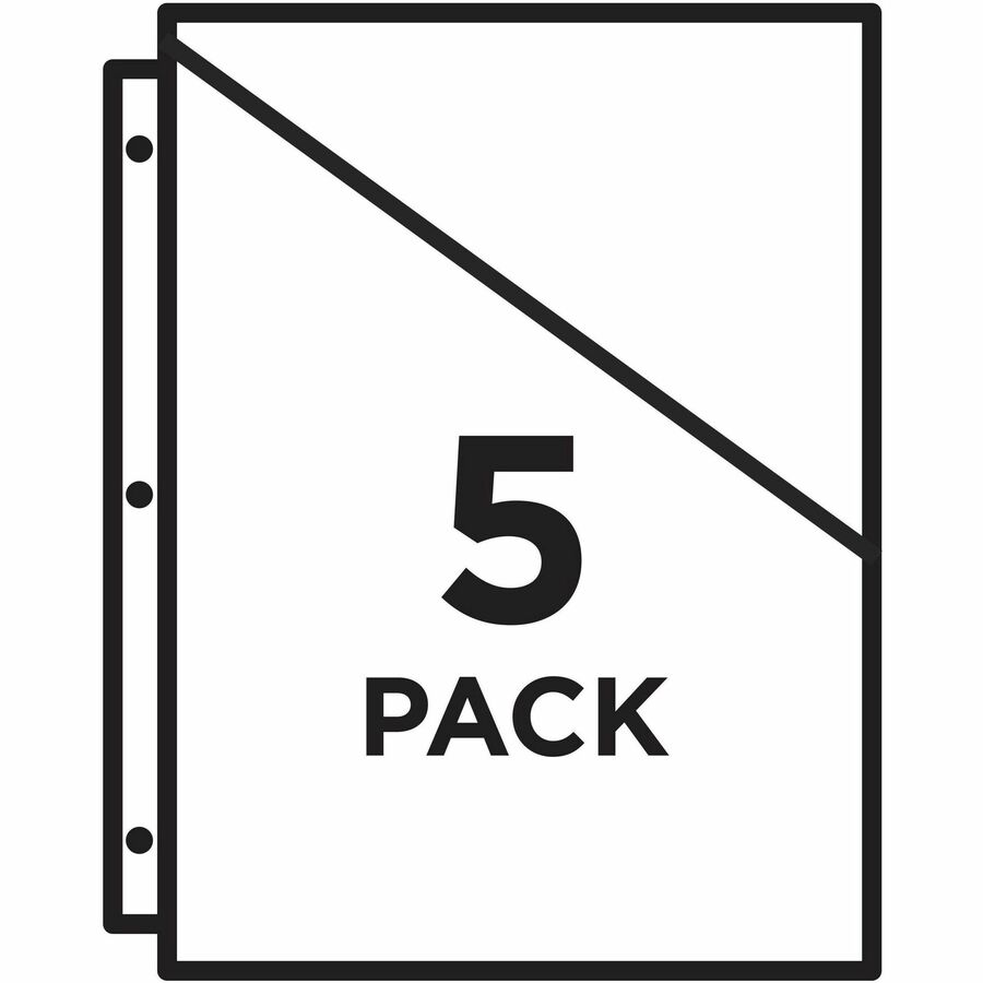 8 1/2" x 11" - 20 Sheets Capacity - 3 Pocket(s) - Polypropylene, Plastic - Clear - 0% Recycled - 5 / Pack
