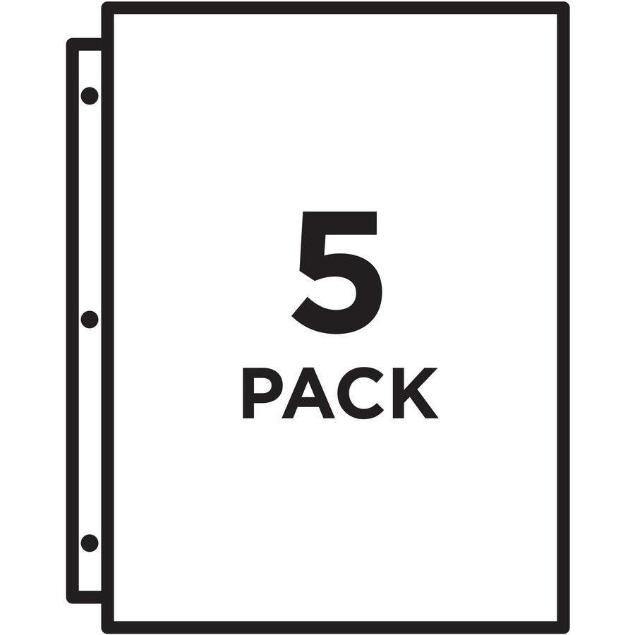 8 1/2" x 11" - 20 Sheets Capacity - 3 Pocket(s) - Polypropylene - Assorted - Tear Resistant, Acid-free, Archival-safe, PVC-free, Durable - 5 / Pack