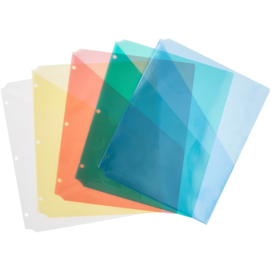 8 1/2" x 11" - 20 Sheets Capacity - 3 Pocket(s) - Polypropylene - Assorted - Tear Resistant, Acid-free, Archival-safe, PVC-free, Durable - 5 / Pack