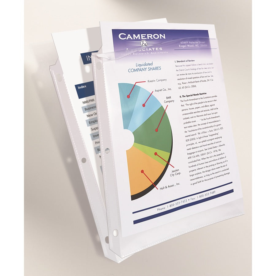Sheet Capacity - For Letter 8 1/2" x 11" Sheet - Ring Binder - Top Loading - Diamond Clear - Polypropylene - 25 / Pack