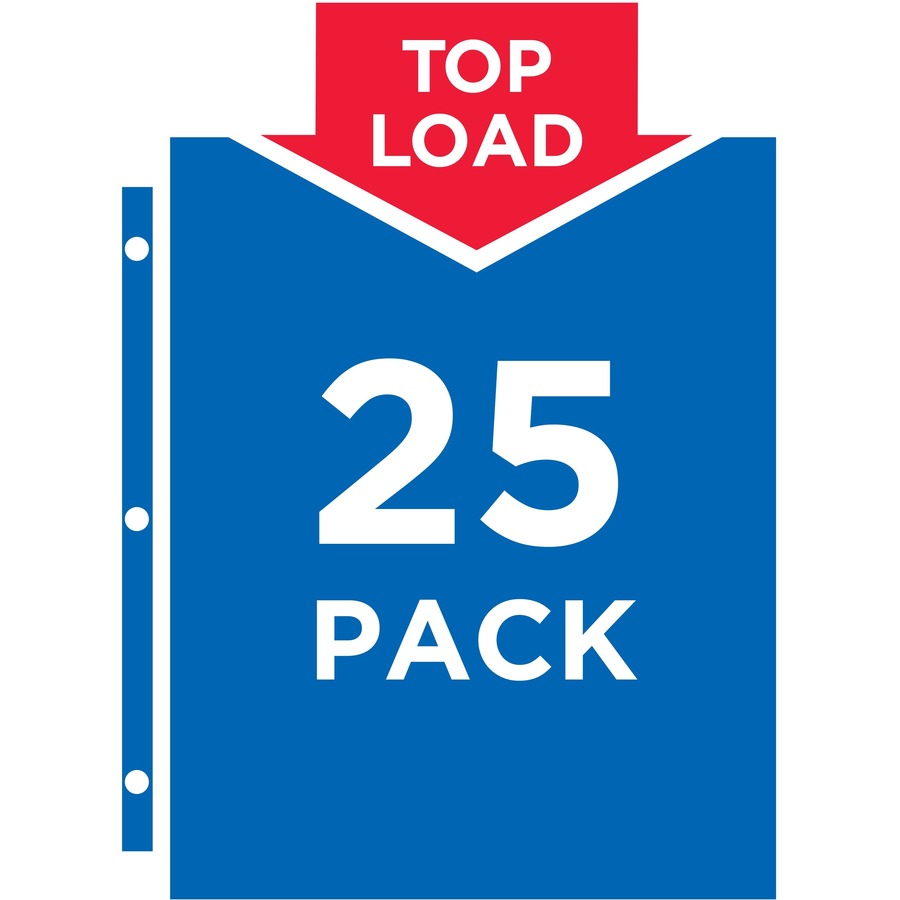 Sheet Capacity - For Letter 8 1/2" x 11" Sheet - Ring Binder - Top Loading - Diamond Clear - Polypropylene - 25 / Pack