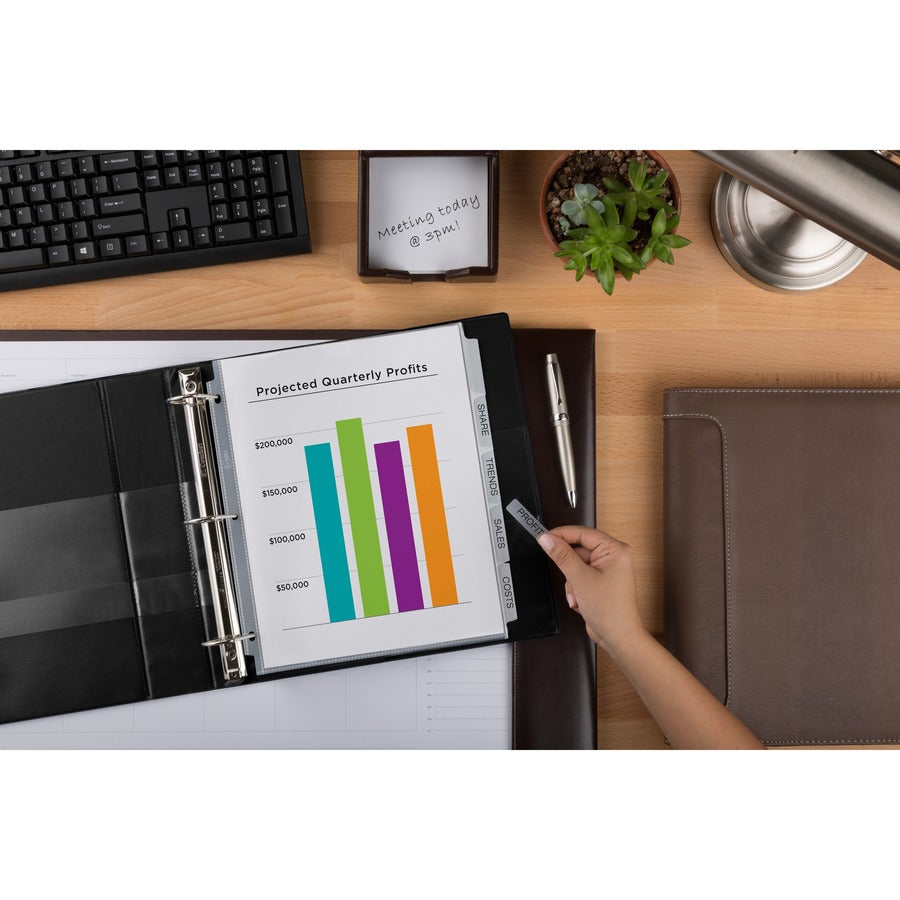 Avery&reg; Index Maker Index Divider - 5 x Divider(s) - 5 - 5 Tab(s)/Set - 8.5" Divider Width x 11" Divider Length - 3 Hole Punched - Clear Plastic Divider - Clear Plastic Tab(s) - 5 / Set