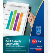 8 x Divider(s) - 8 - 8 Tab(s)/Set - 8.5" Divider Width x 11" Divider Length - 3 Hole Punched - Clear Plastic Divider - Clear Plastic Tab(s) - 1 Set