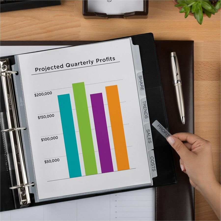 8 x Divider(s) - 8 - 8 Tab(s)/Set - 8.5" Divider Width x 11" Divider Length - 3 Hole Punched - Clear Plastic Divider - Clear Plastic Tab(s) - 1 Set