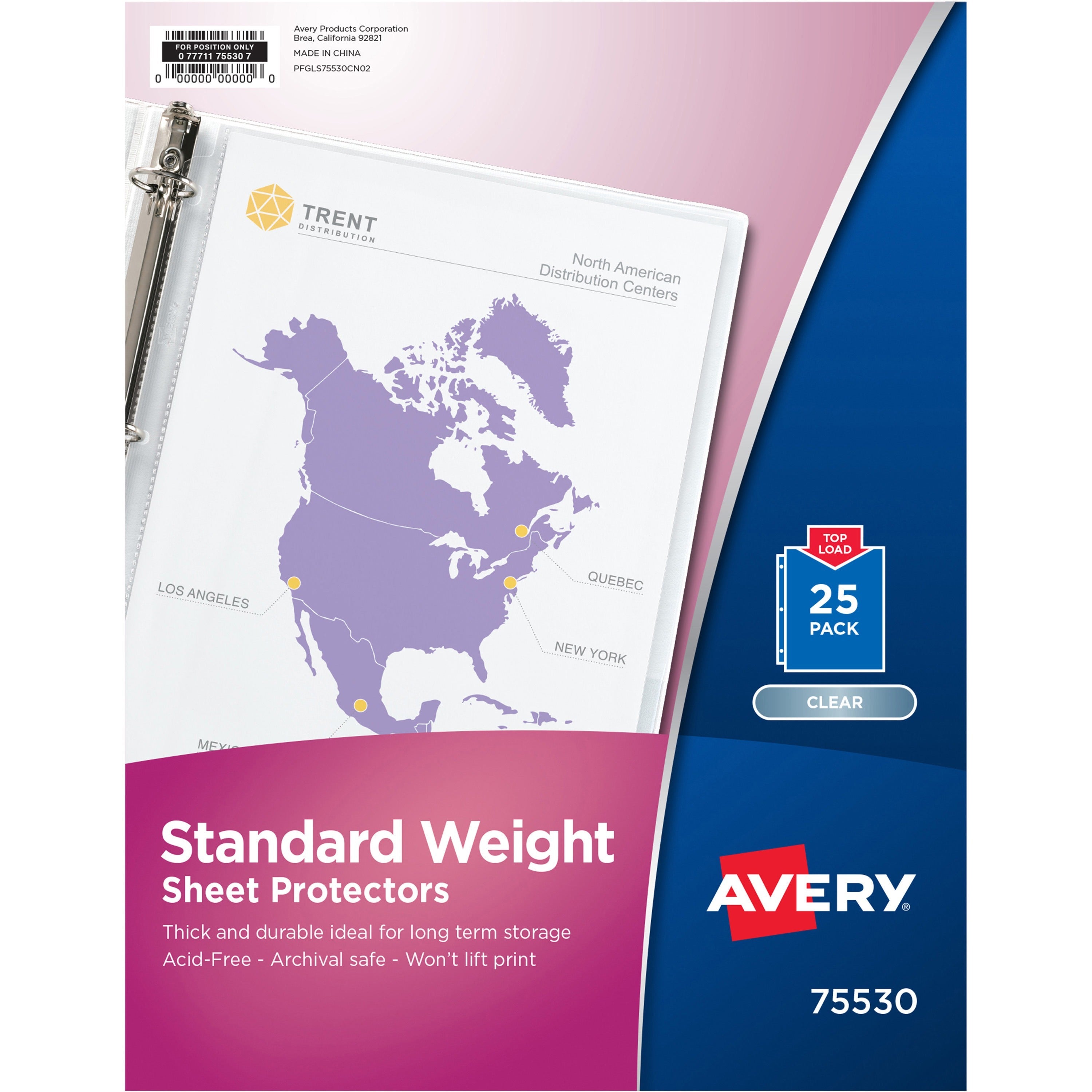 For Letter 8 1/2" x 11" Sheet - Clear - Polypropylene - 25 / Pack
