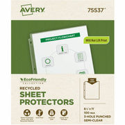 For Letter 8 1/2" x 11" Sheet - 3 x Holes - Ring Binder - Top Loading - Semi Clear - Polypropylene - 1 Box