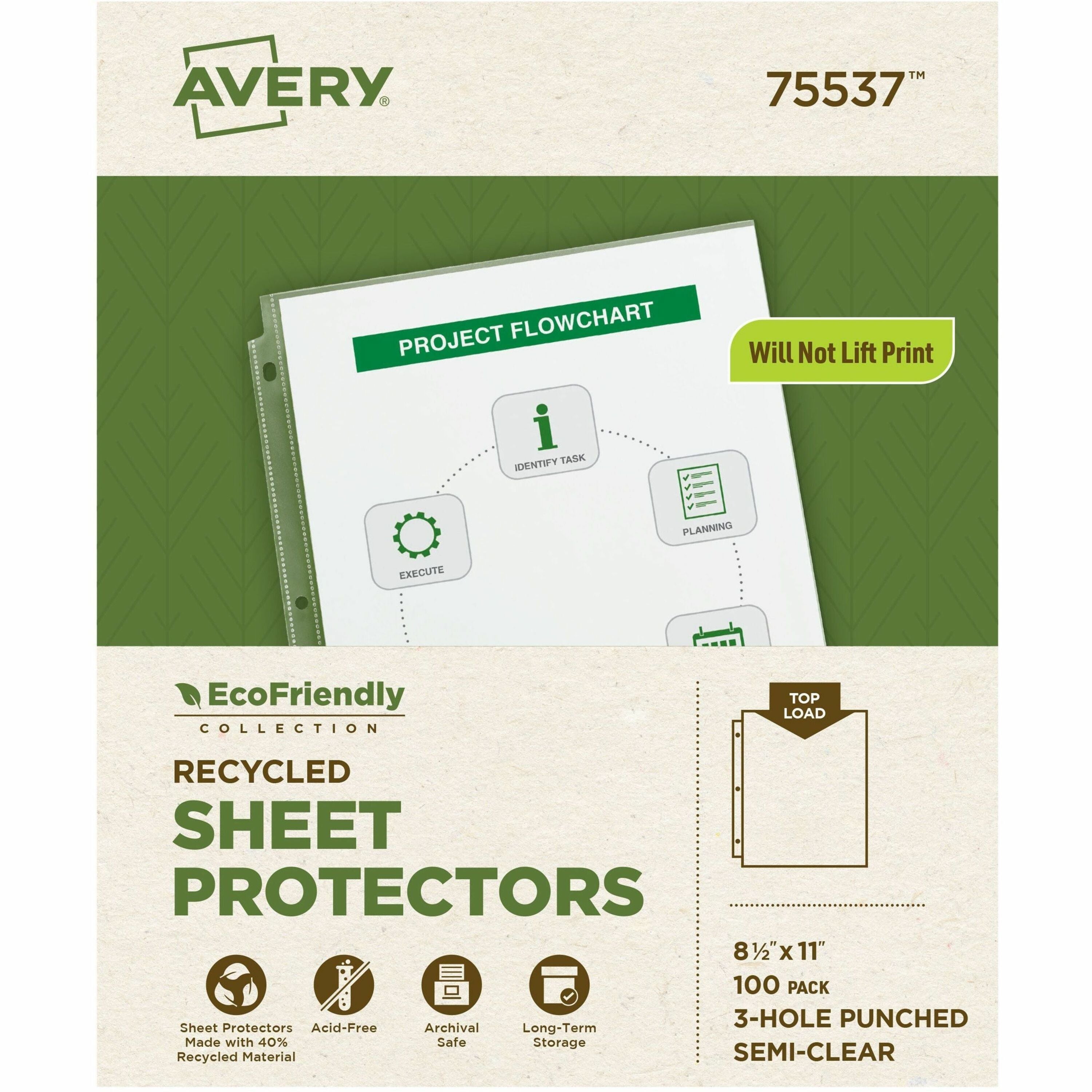 For Letter 8 1/2" x 11" Sheet - 3 x Holes - Ring Binder - Top Loading - Semi Clear - Polypropylene - 1 Box