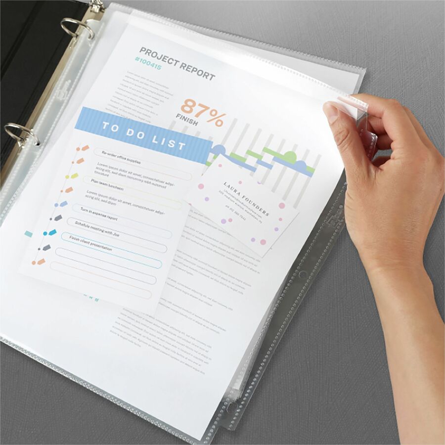 Avery&reg; Secure Top Sheet Protectors - For Letter 8 1/2" x 11" Sheet - 3 x Holes - Ring Binder - Top Loading - Clear - Polypropylene - 1 Pack