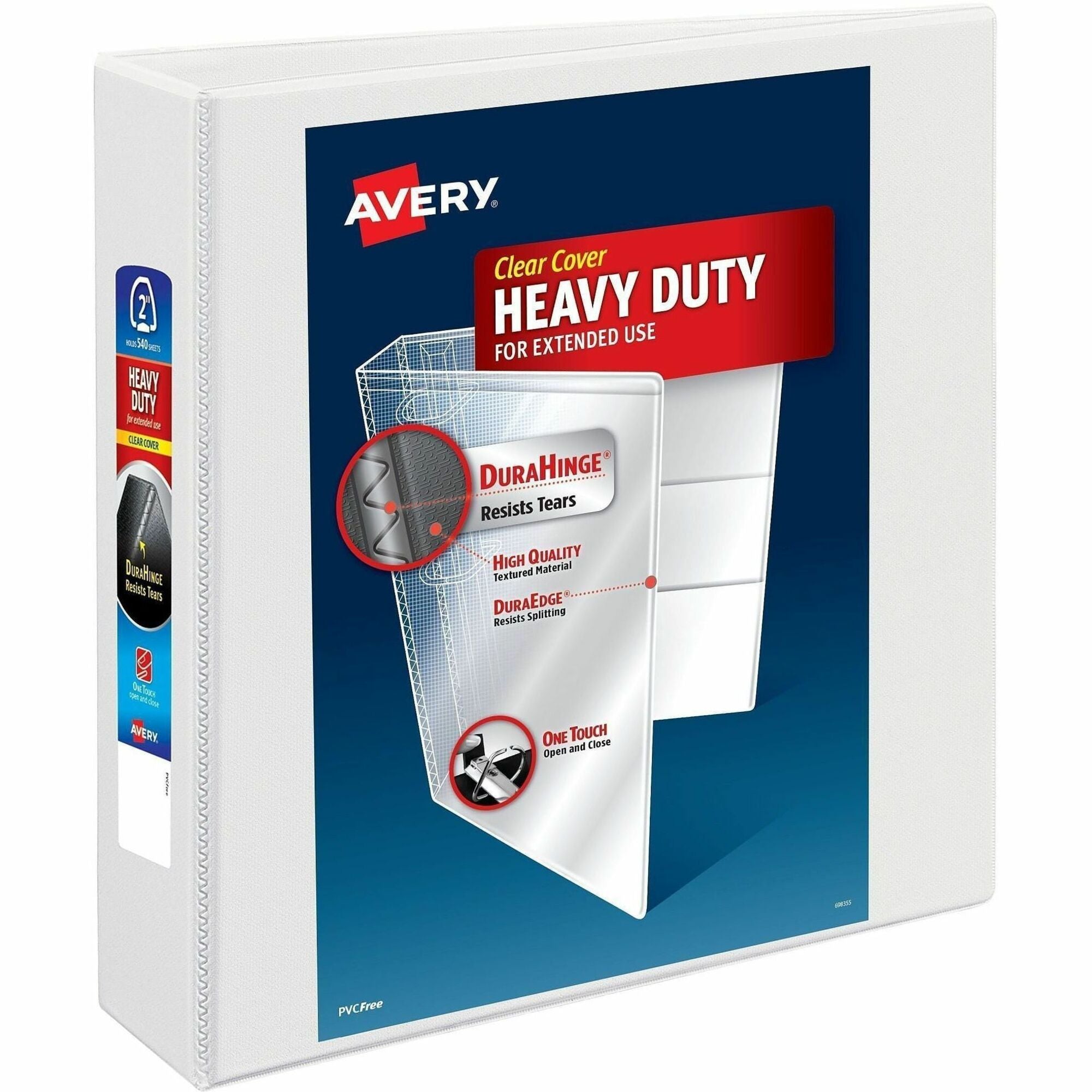 Avery&reg; Heavy-Duty Binder, 2" One Touch EZD(R) Rings, White (79192)