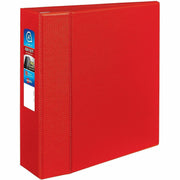 Avery Heavy-Duty Binder, One Touch EZD 3-Rings, 4" Capacity, Letter Size, 780 Sheet, 4 Internal Pockets, Red, Polypropylene, Recycled, 1 Each