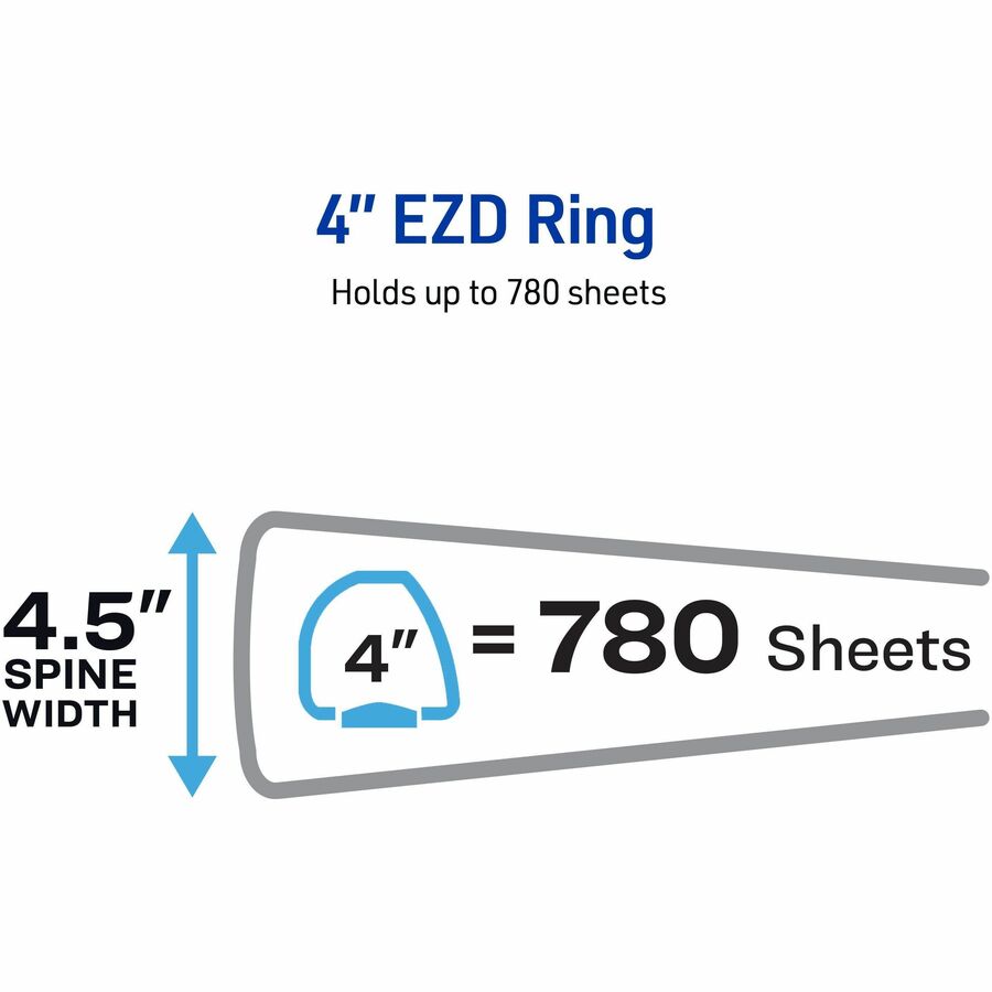 Avery&reg; Heavy Duty View Binder 4" , One Touch™ Locking D Rings, Black